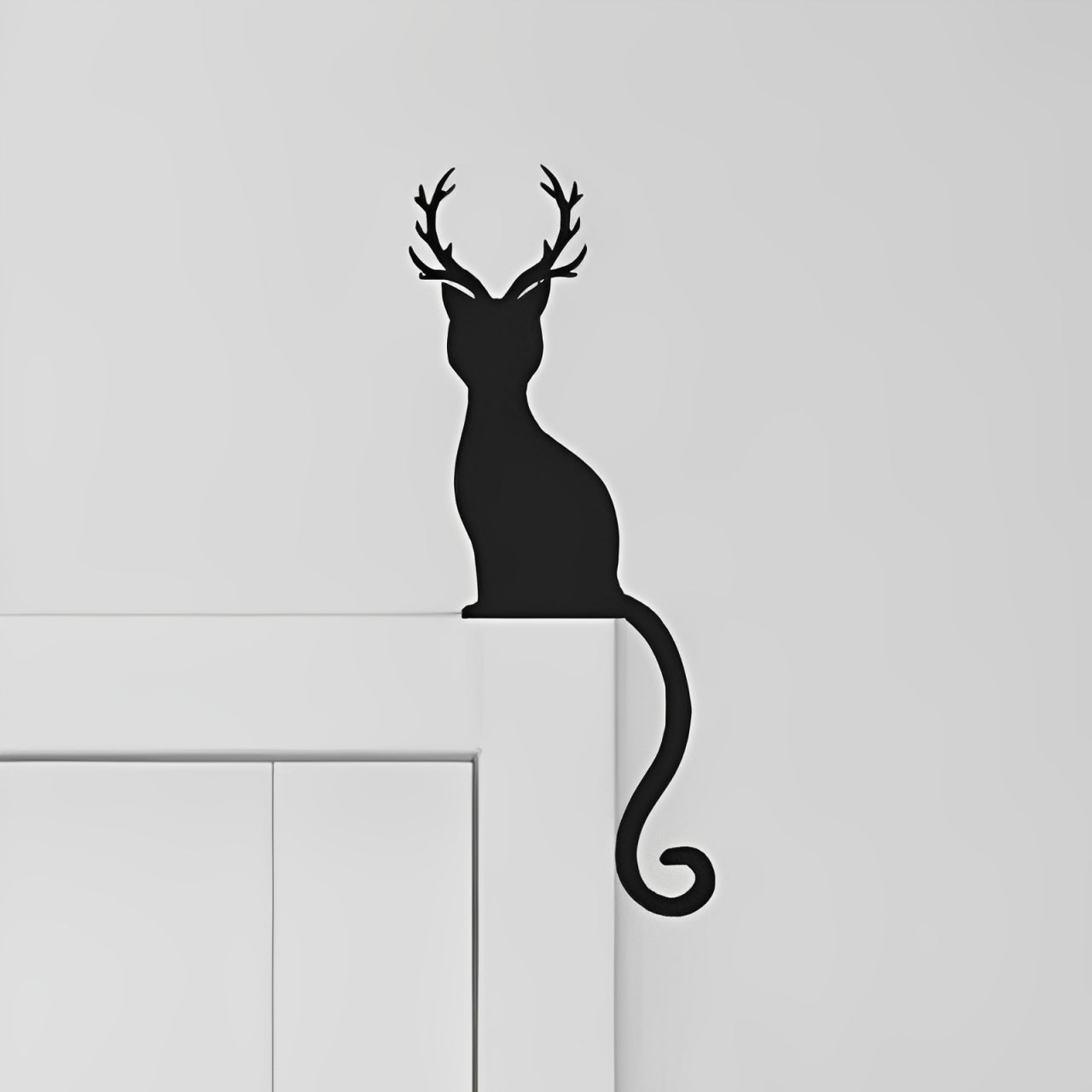 Cat With Antlers Metal Door Topper DT100
