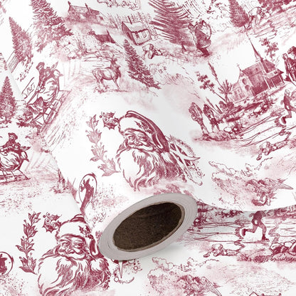 Christmas Gift Wrapping Paper Roll – Red White Santa 16.5ft - WP005