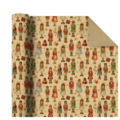 Christmas Gift Wrapping Paper Roll – Vintage Nutcracker 16.5ft - WP009
