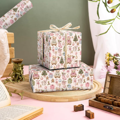 Christmas Gift Wrapping Paper Roll – Vintage Bear 16.5ft - WP013