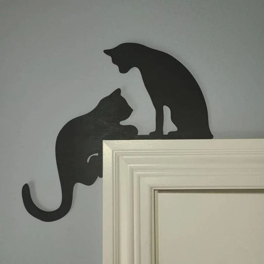 Climbing Cat Metal Door Topper DT029
