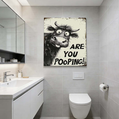 Vintage Humor Gallery Wrapped Canvas Prints - Funny "Are You Pooping?" Wall Decor - VP006