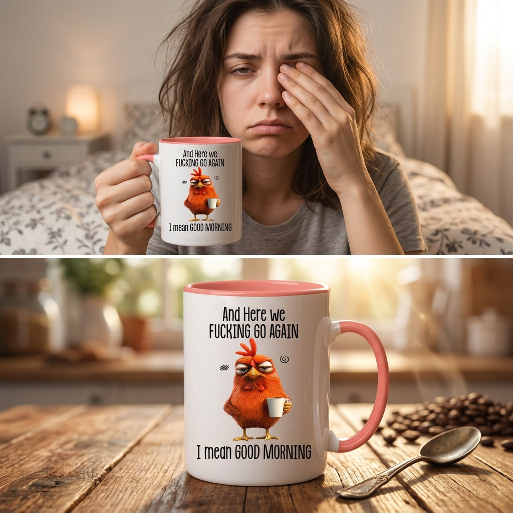 Funny Mug – And Here We F*cking Go Again… I Mean Good Morning Coffee Mug