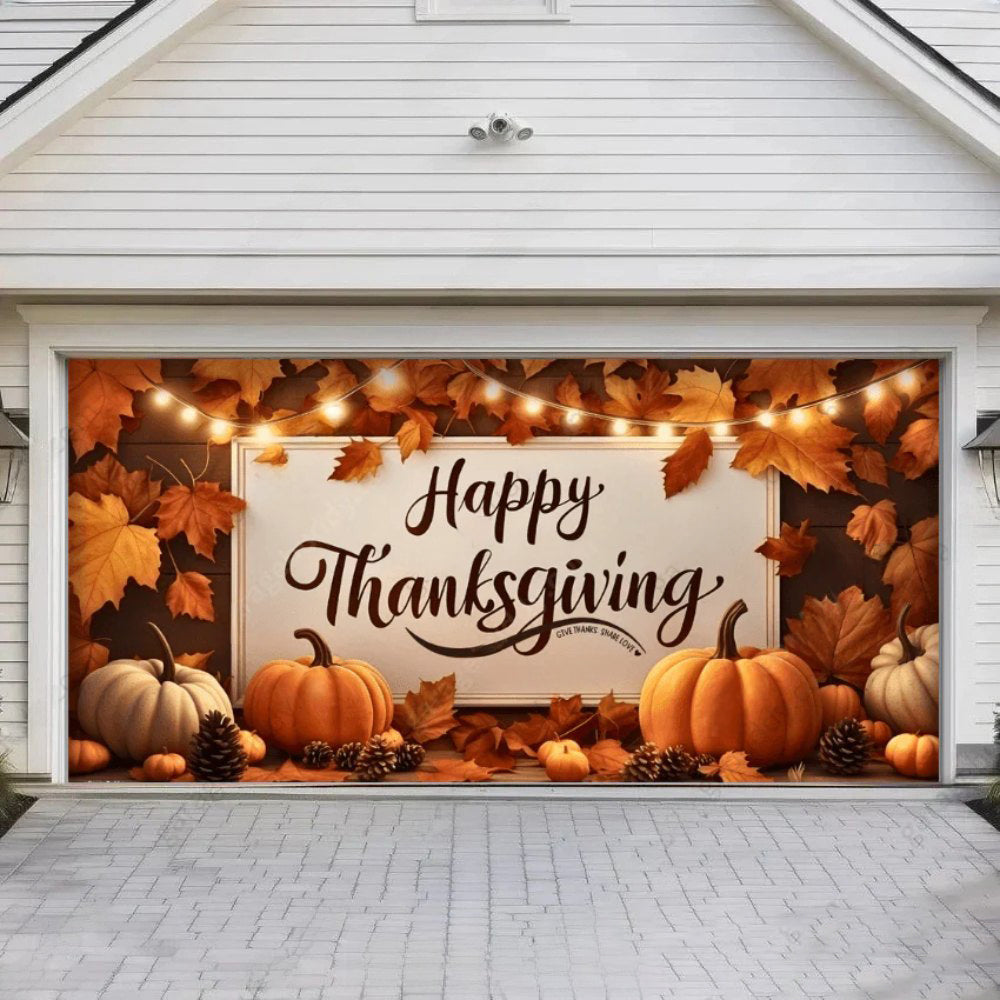 Happy Thanksgiving (B) Festive Garage Door Cover D482