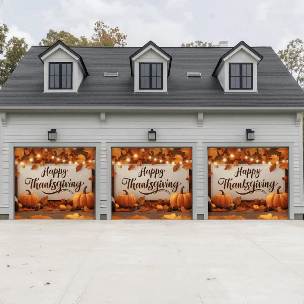 Happy Thanksgiving (B) Festive Garage Door Cover D482
