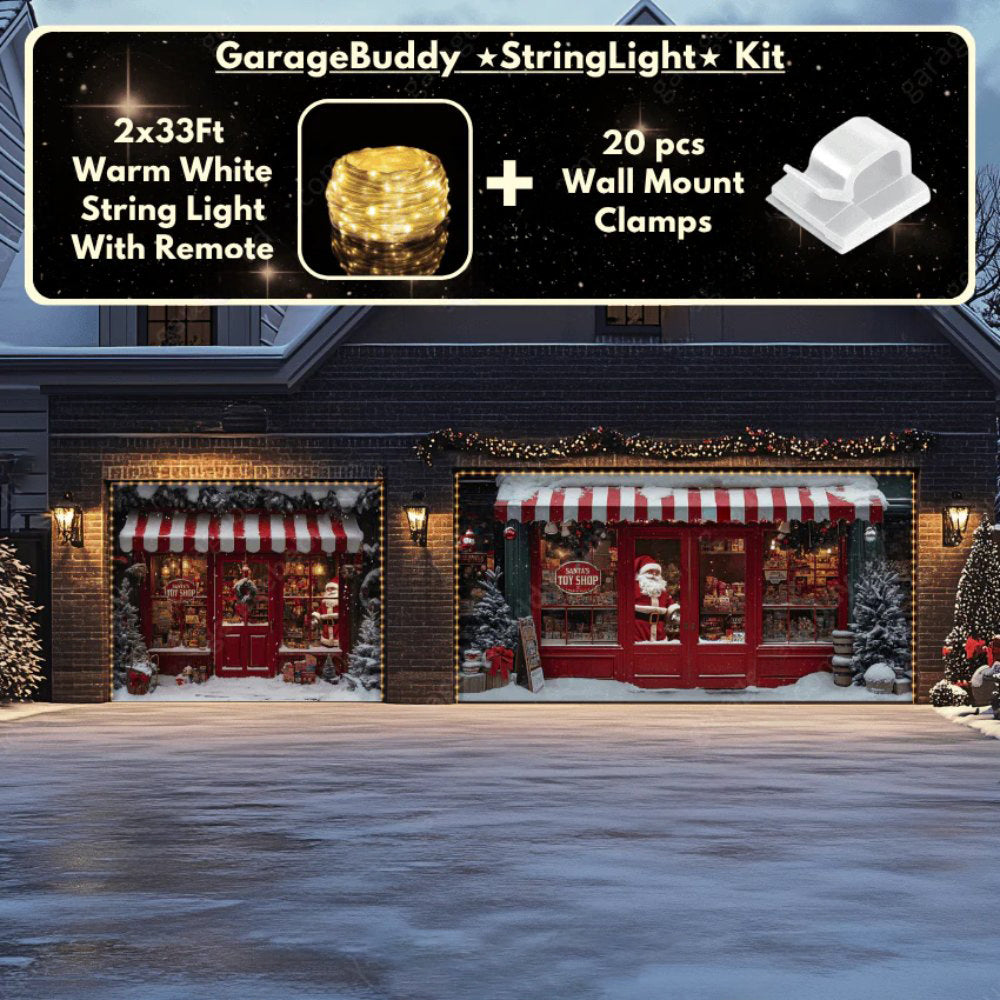 Santa's Toy Shop Christmas Garage Door Covers D483