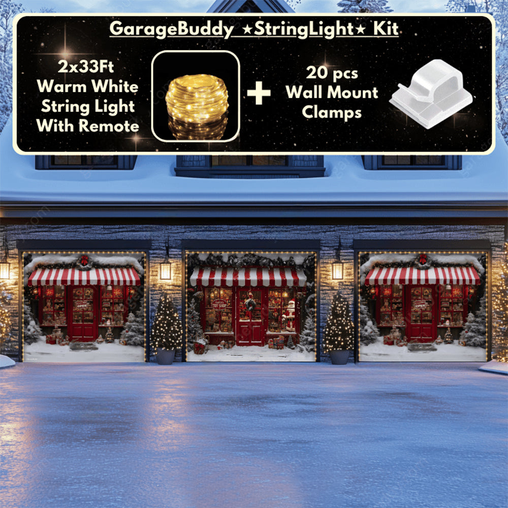 Santa's Toy Shop Christmas Garage Door Covers D483