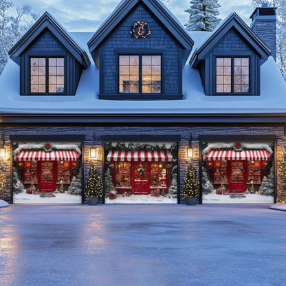 Santa's Toy Shop Christmas Garage Door Covers D483