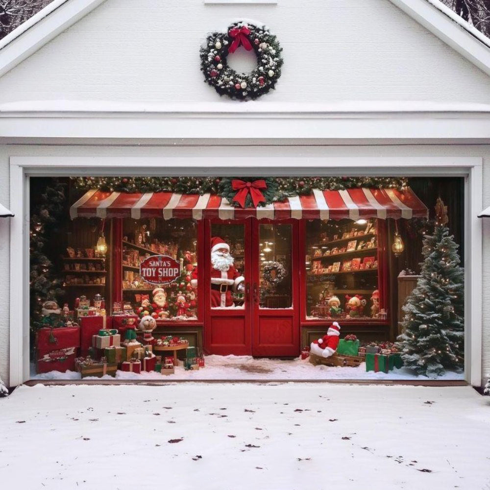 Santa's Toy Shop Christmas Garage Door Covers D483