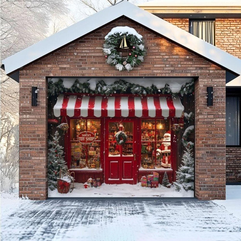 Santa's Toy Shop Christmas Garage Door Covers D483