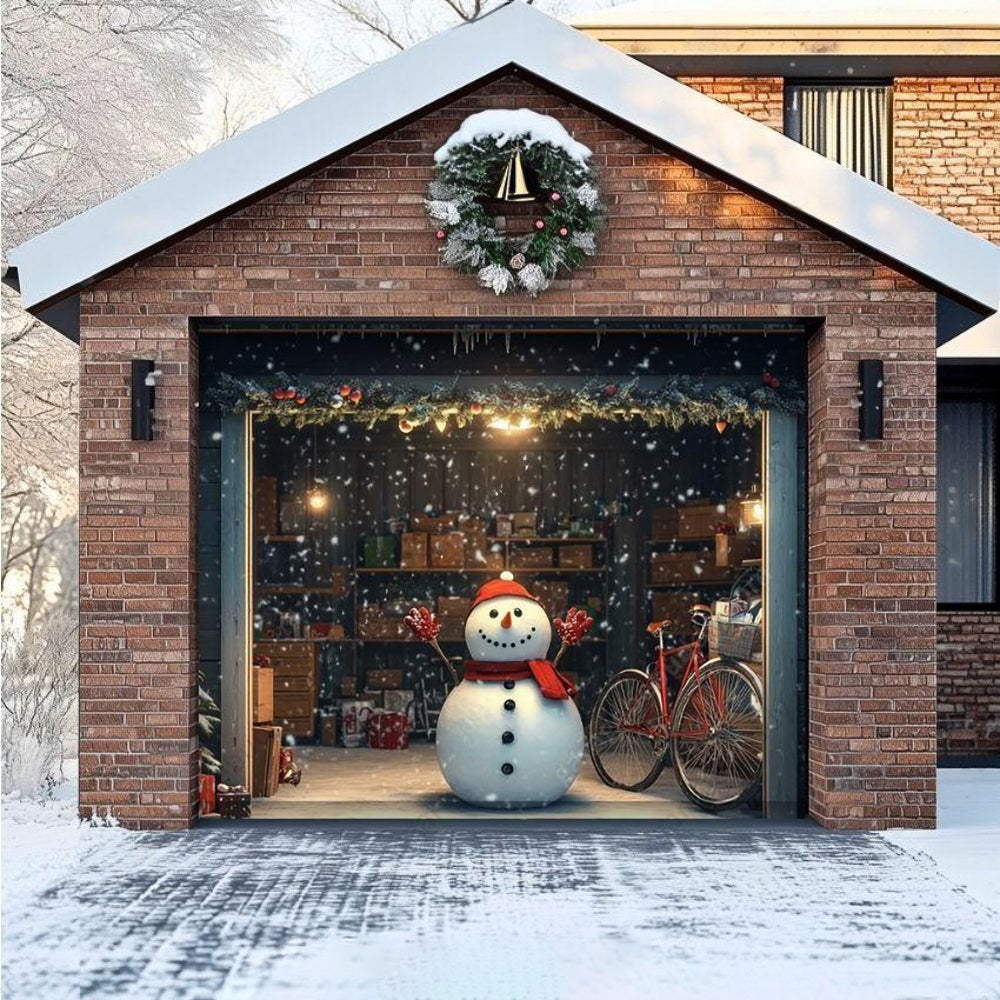 Snowy The Snowman Christmas Garage Door Covers D484