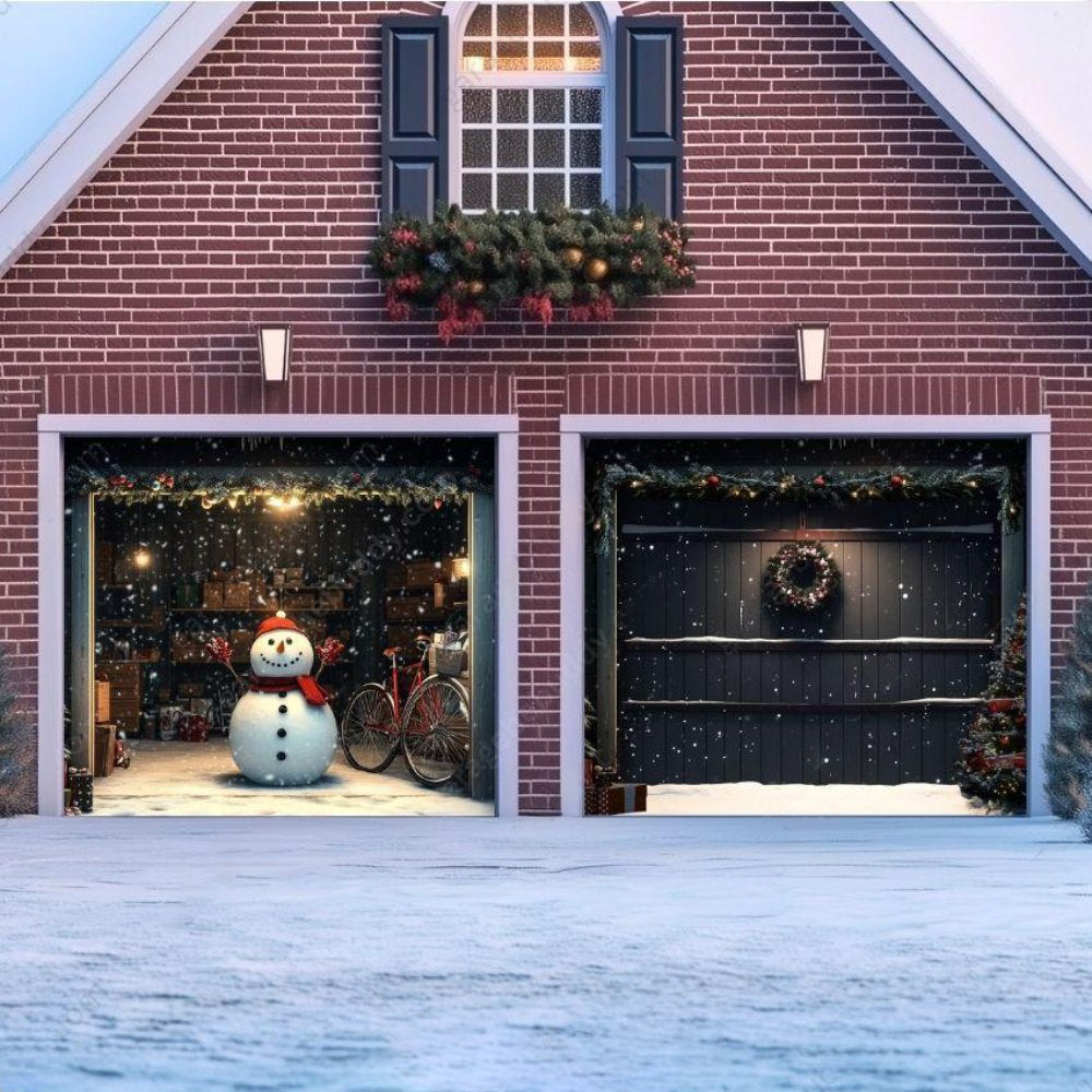 Snowy The Snowman Christmas Garage Door Covers D484