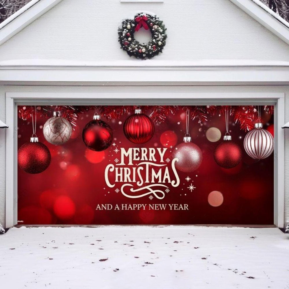 Christmas Ornaments & HNY Christmas Garage Door Covers D485