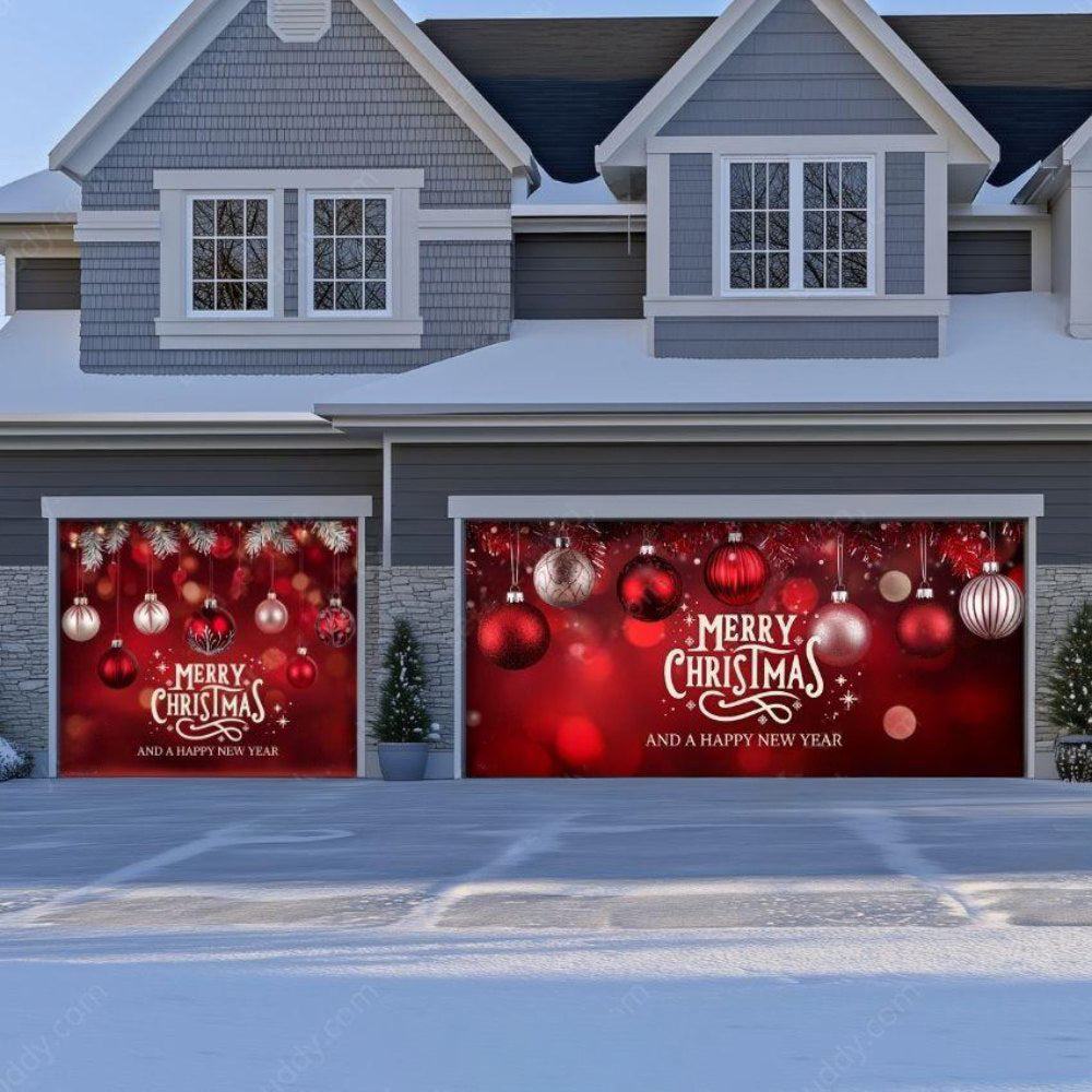 Christmas Ornaments & HNY Christmas Garage Door Covers D485