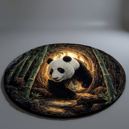 Bear Burrow - 3D Illusion Bear Round Rug - Bamboo Spirit