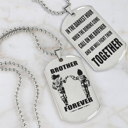 Viking Engraved Black Dog Tag - Double Sided Brother Forever Gift