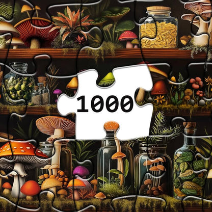Mushroom Bookshelf Puzzle 1000-Piece