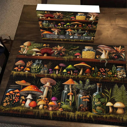 Mushroom Bookshelf Puzzle 1000-Piece