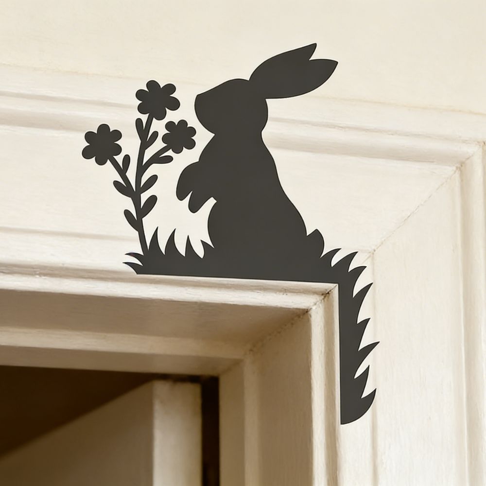 Easter Rabbit Metal Door Topper DT056