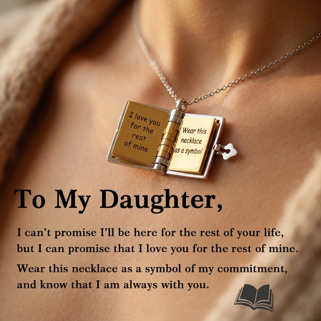 For Daughter - I'm Always With You - Mini Book Message Necklace