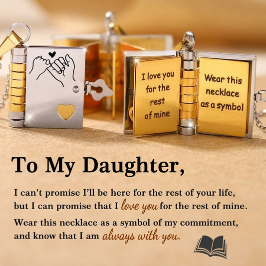 For Daughter - I'm Always With You - Mini Book Message Necklace