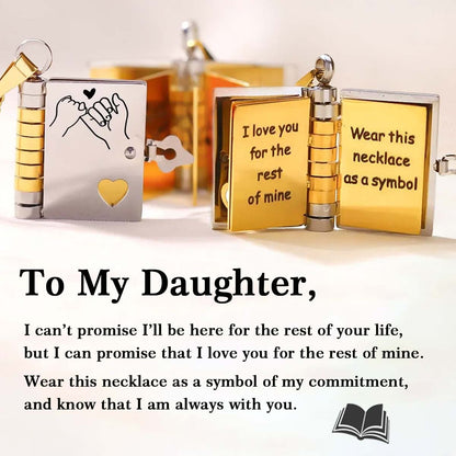 For Daughter - I'm Always With You - Mini Book Message Necklace