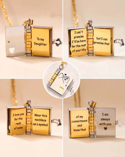 For Daughter - I'm Always With You - Mini Book Message Necklace