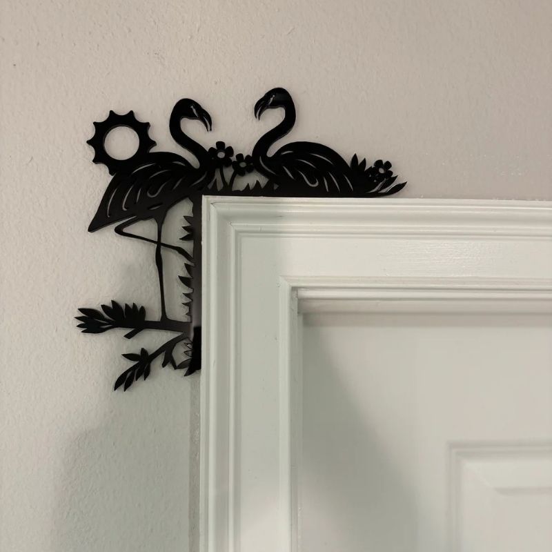 Flamingos Metal Door Topper DT082
