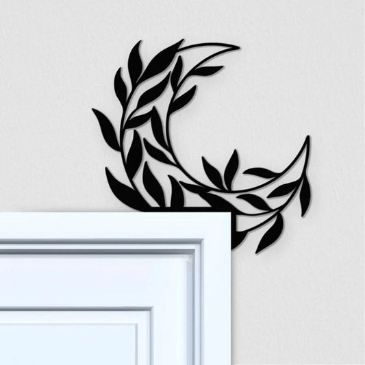 Floral Moon Metal Door Topper DT083