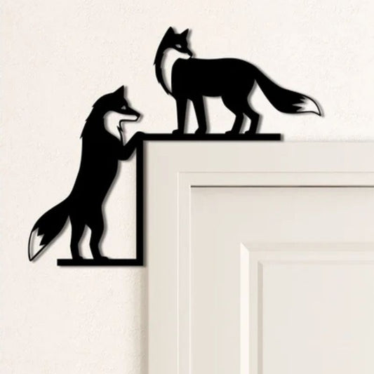 Foxes Metal Door Topper DT084