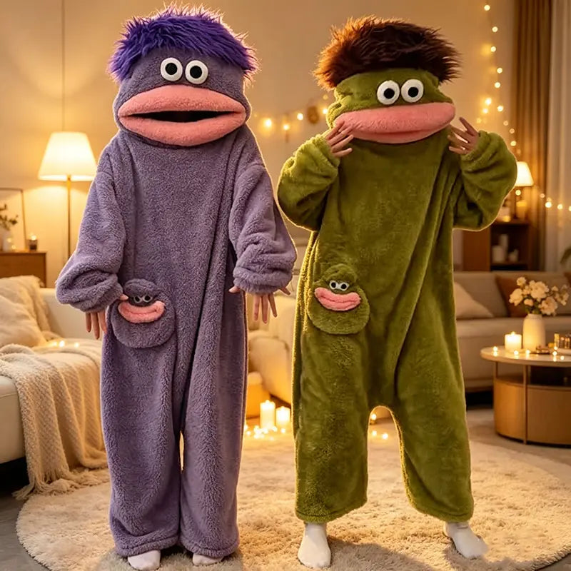 Funny Monster Hooded Fleece Robe