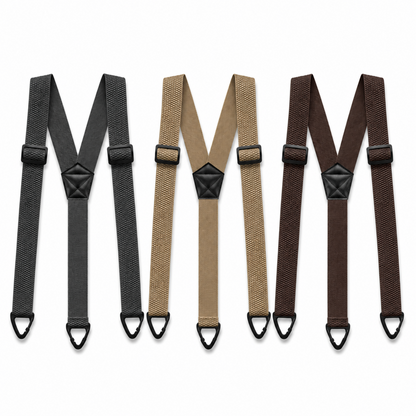 Men's Adjustable Suspenders - X-Back / Y-Back Styles with Hook Clips