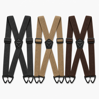 Men's Adjustable Suspenders - X-Back / Y-Back Styles with Hook Clips