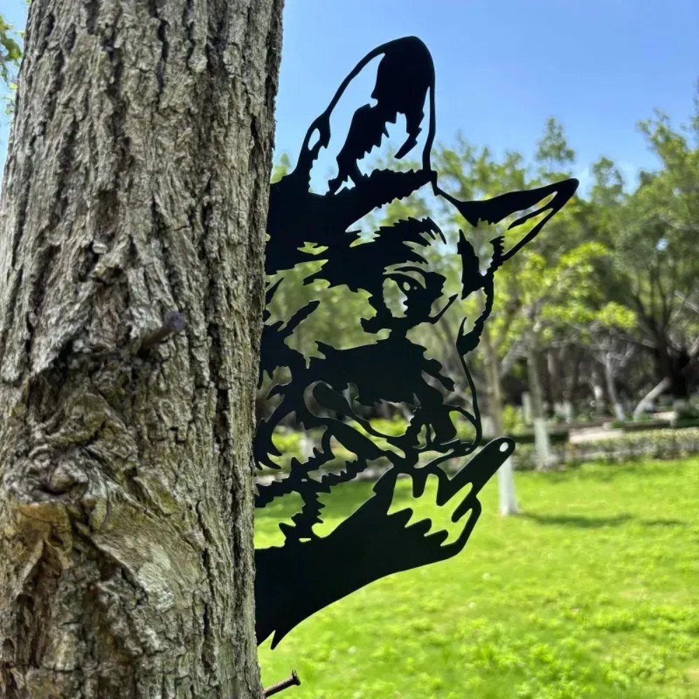 Peeping Middle Finger Animal Metal Sign - Yard Art Decor