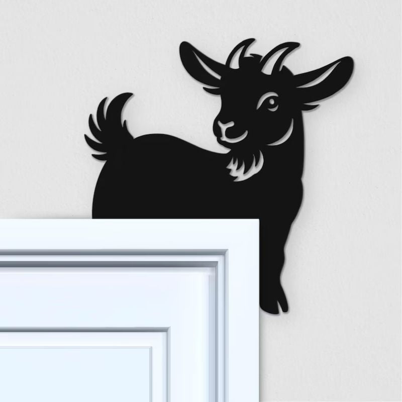 Goat Metal Door Topper DT086