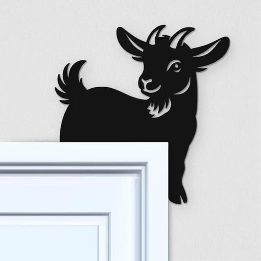 Goat Metal Door Topper DT086