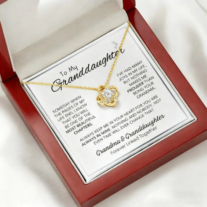 To My Granddaughter - Forever Linked Together - Love Knot Necklace