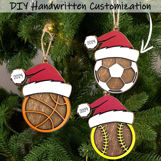 Personalized Wooden Sports Christmas Ornament