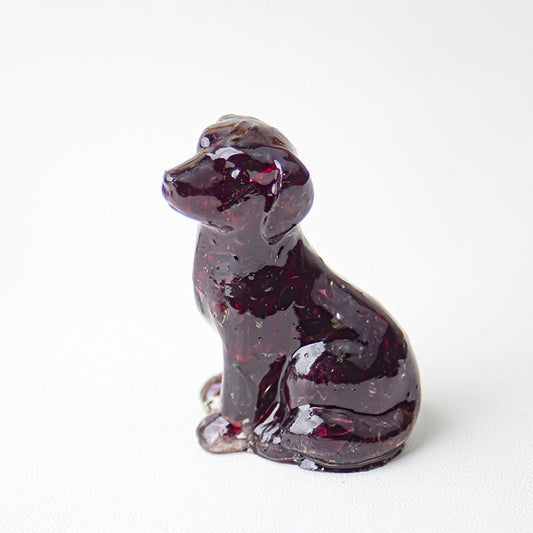 Garnet - Handmade Natural Crystal Gemstone Sitting Dog