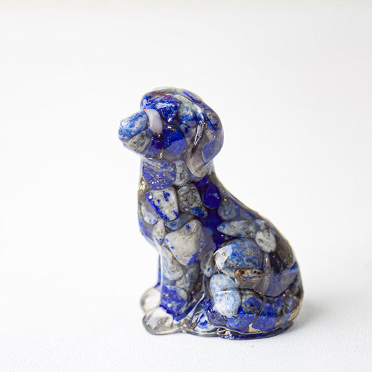 Lapis Lazuli - Handmade Natural Crystal Gemstone Sitting Dog