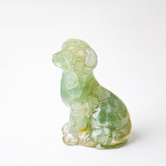 Aventurine - Handmade Natural Crystal Gemstone Sitting Dog