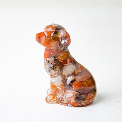 Handmade Natural Crystal Gemstone Sitting Dog