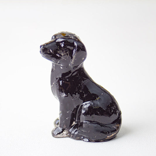 Obsidian - Handmade Natural Crystal Gemstone Sitting Dog