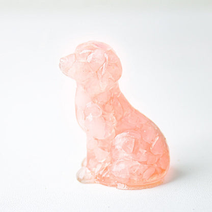 Handmade Natural Crystal Gemstone Sitting Dog