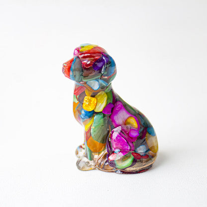 Handmade Natural Crystal Gemstone Sitting Dog