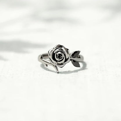 Strong As F*ck Black Rose Self-Love Ring - 925 Silver