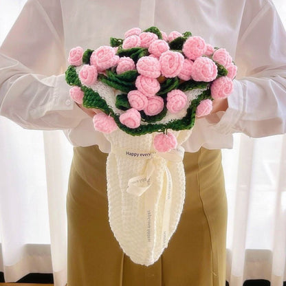Hand-Knitted Rose Blanket - DIY Kit or Ready-Made Gift