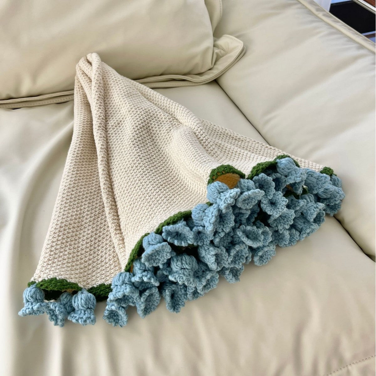 Hand-Knitted Rose Blanket - DIY Kit or Ready-Made Gift