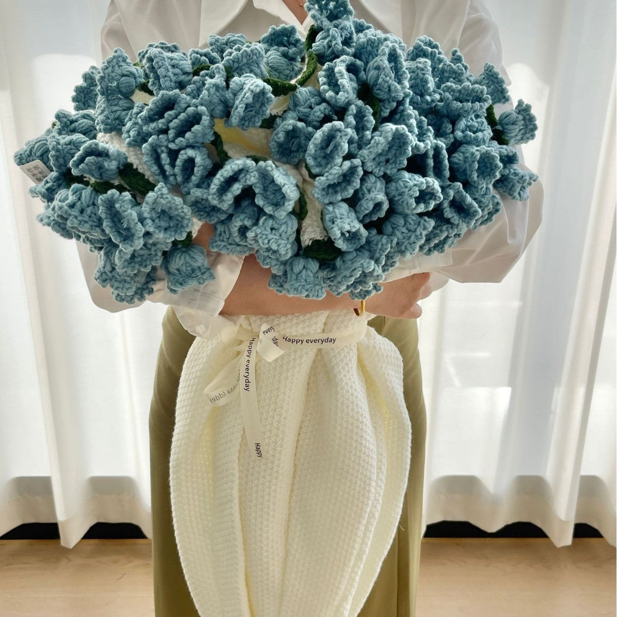 Hand-Knitted Rose Blanket - DIY Kit or Ready-Made Gift