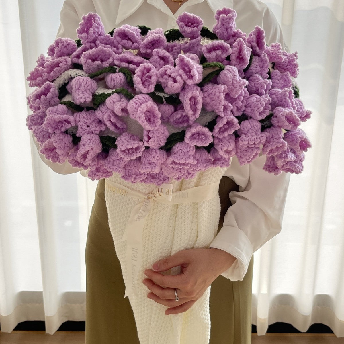 Hand-Knitted Rose Blanket - DIY Kit or Ready-Made Gift